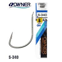 Крючок №16 Owner S-340 с поводком 65 см 0.09мм 9 шт
