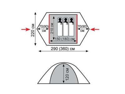 Палатка Экспедиционная Tramp Peak 2 Green (V2)