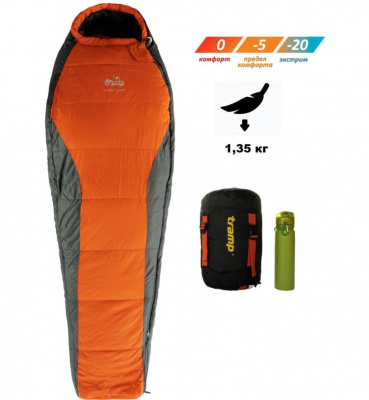 Спальный мешок кокон Tramp Fjord T-Loft Regular (правый) 225*80*55 см (-20°C)