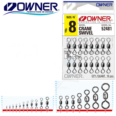 Вертлюжок Owner Crane Swivel №8 31кг/16шт
