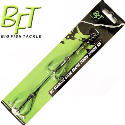 Оснастка для силикона BFT Shallow Stinger Rig SS, Stainless 1X7 27кг Tandem Owner №2/0 – 1шт.