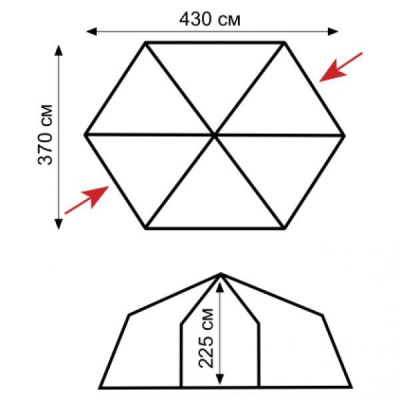 Палатка-Шатер TRAMP LITE Mosquito Blue 4.3х3.7х2.25 м (V2) + Съемный пол из терпаулинга