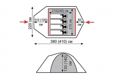 Палатка Экспедиционная Tramp Mountain 3 Green (V2)