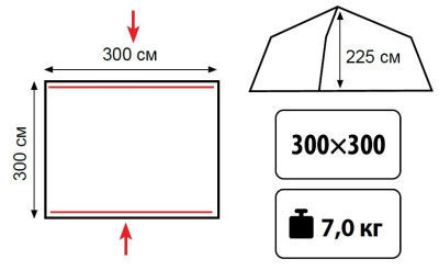 Палатка-Шатер TRAMP LITE Bungalow Sand 3x3x2.25 м (V2)