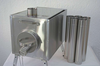 Печь Берег для палатки  "Экономка" Большая New (съемные экраны - труба 80мм)