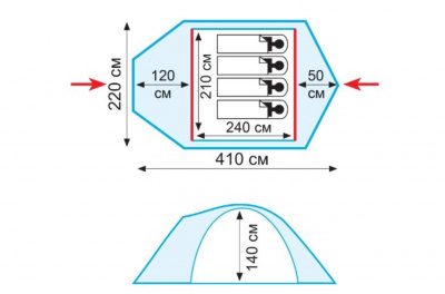 Палатка Универсальная Tramp Stalker 4 ALU (V2)