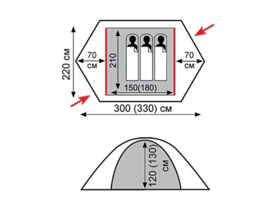 Палатка Экспедиционная Tramp Rock 2 Green (V2)