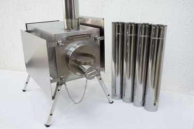 Печь Берег для палатки  "Экономка" Средняя New (съемные экраны - труба 80мм)