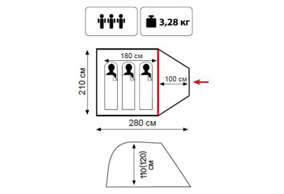 Палатка Универсальная Tramp Lite Fly 3 (V2)
