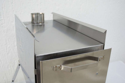 Печь Берег для палатки "Экономка" Средняя New (стационарные экраны - труба 80мм)