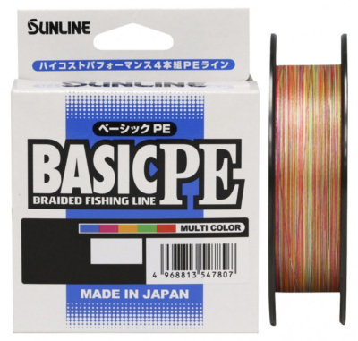 Шнур Sunline Basic PE HG 150m (Multicolor 5C) #1.2/0.187mm 20lb/9.2kg