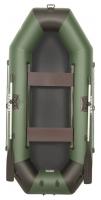 Лодка гребная под мотор Sharks S240 Люкс зелено/чёрный (пол-книжка)