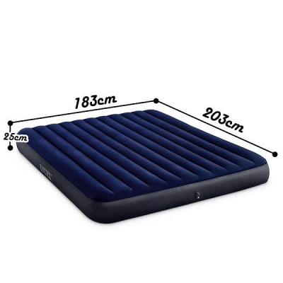 Надувной матрас 183х203х25см Intex Classic Downy Airbed Dura-Beam