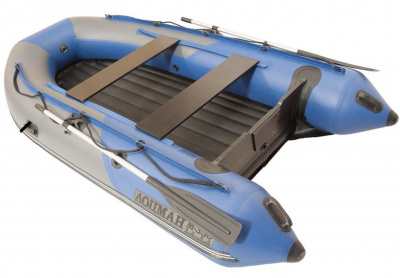 Лодка моторная килевая Лоцман М-350 НД НД Премиум (серо-синий)