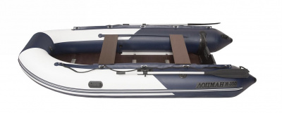 Лодка моторная килевая Лоцман М-350 Премиум (бело-синий)