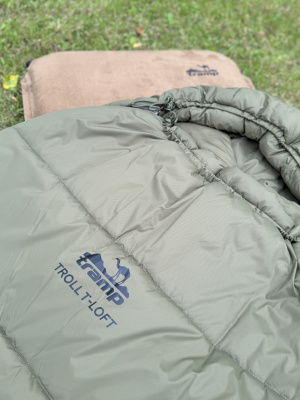 Спальный мешок кокон Tramp Troll T-Loft Regular Olive (правый) 220*95*85 см (-25°C)