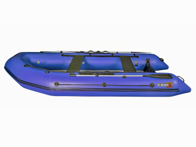 Надувная ПВХ лодка X-River Rocky 335 (синий, черная фурнитура) + дублирование тканью ПВХ дна