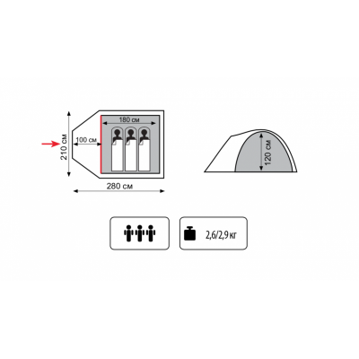 Палатка Универсальная Totem Indi 3 (V2)