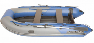Лодка моторная килевая Лоцман М-350 НД НД Премиум (серо-синий)