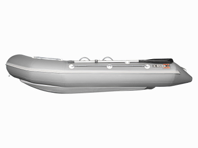 Надувная ПВХ лодка X-River Rocky 335 (серый, белая фурнитура) + дублирование тканью ПВХ дна