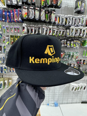 Бейсболка Kemping.by черная / прямой корырёк