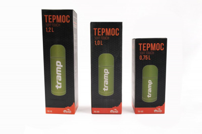 Термос Tramp Soft Touch 1.0 л оливковый