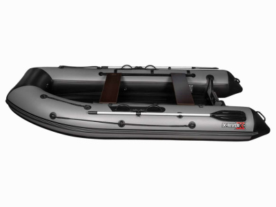 Надувная ПВХ лодка X-River Agent 390 НДНД (оранжево-серый, серая фурнитура)