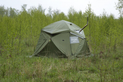 Всесезонная Универсальная палатка Лотос КубоЗонт 4-У Компакт (260х260/215 см) + Гидродно + Пол Утеплённый