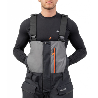 Костюм рыболовный Graff зимний -50°С (218ОВ черно-серый) размер XXXL (182-188)