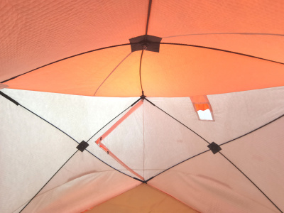 Зимняя палатка Пингвин Mr. Fisher Лонг 250 MAX Термо (3-сл) 250*225 (бело-оранжевый)